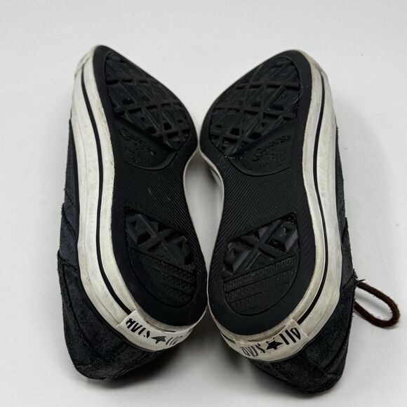 Converse All Star Low Sneakers Mens 10.5 Black Distressed Leather Open Zip Shoes - Picture 16 of 16